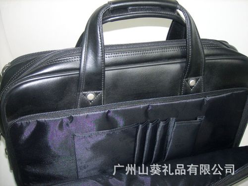 广州工厂直供 16寸PU皮商务电脑包，男士大型公文包手提单肩两用